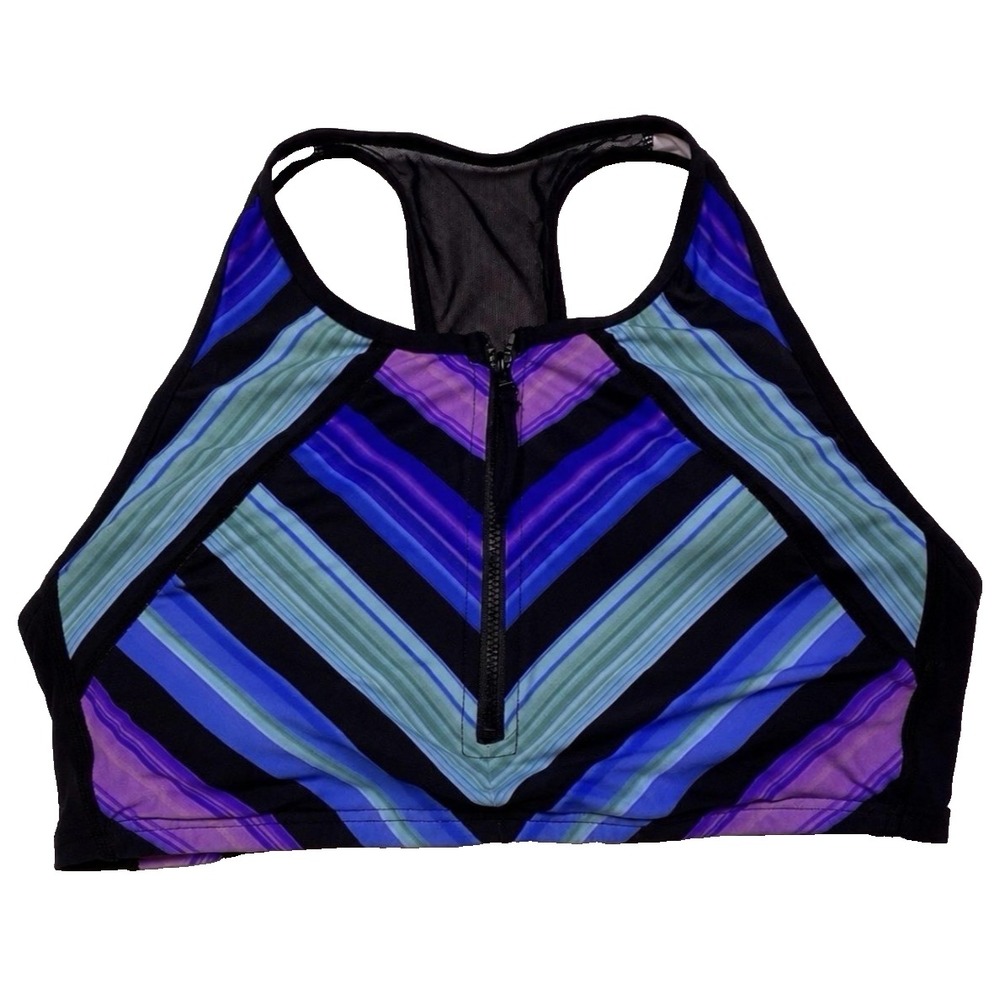 Beach House Sport Swim Bathing Suit Bikini Swimsuit Top Racerback Women's Sz 10
